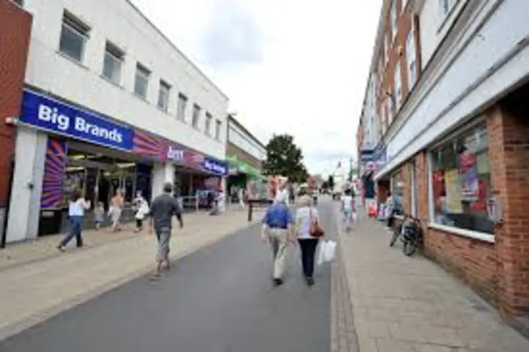 Hinkley high street, the centre where we operate our "Man with a Van" service